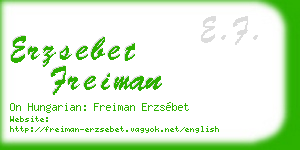 erzsebet freiman business card